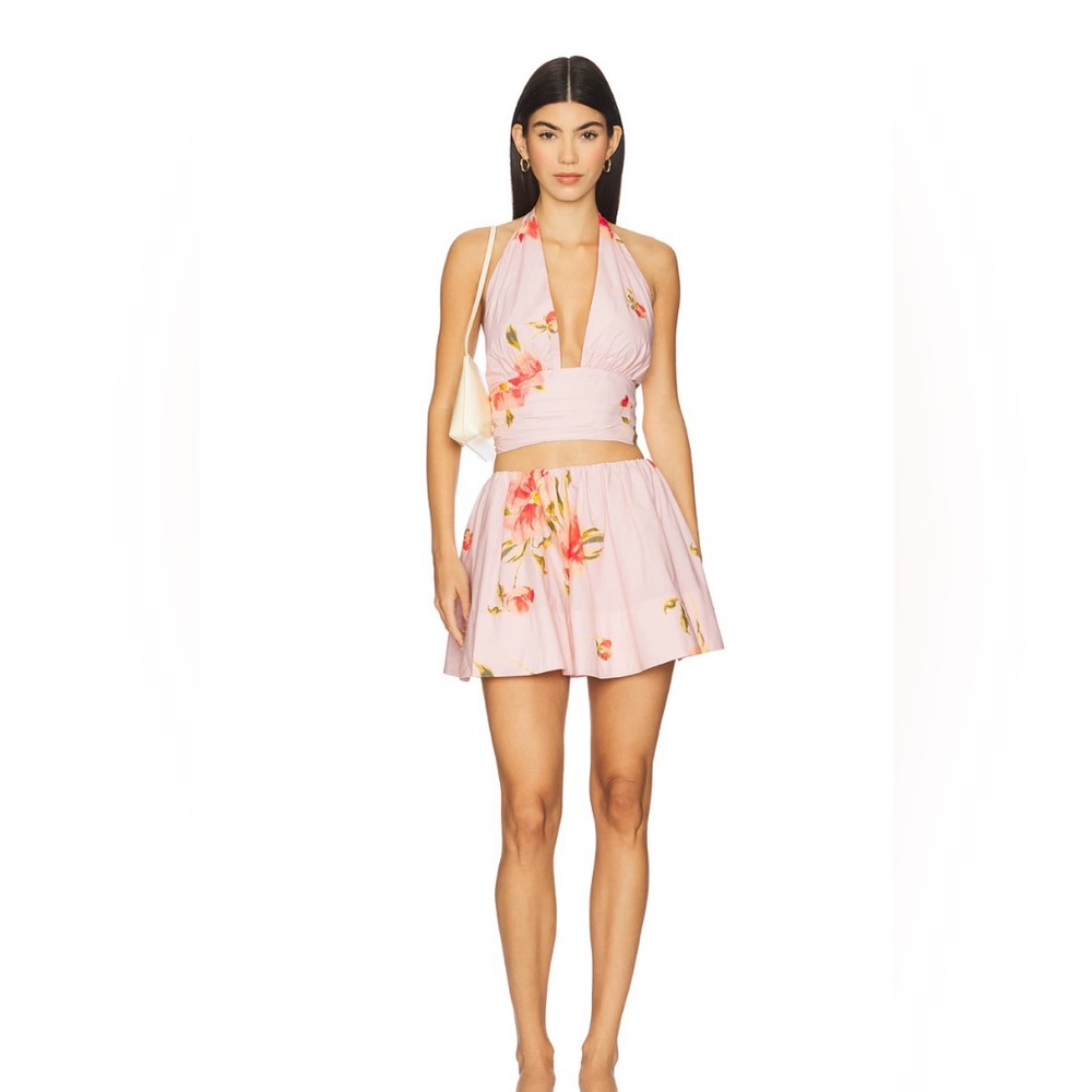 Lovers and Friends Petal Top and Skirt Set in Pink Nola Floral - S